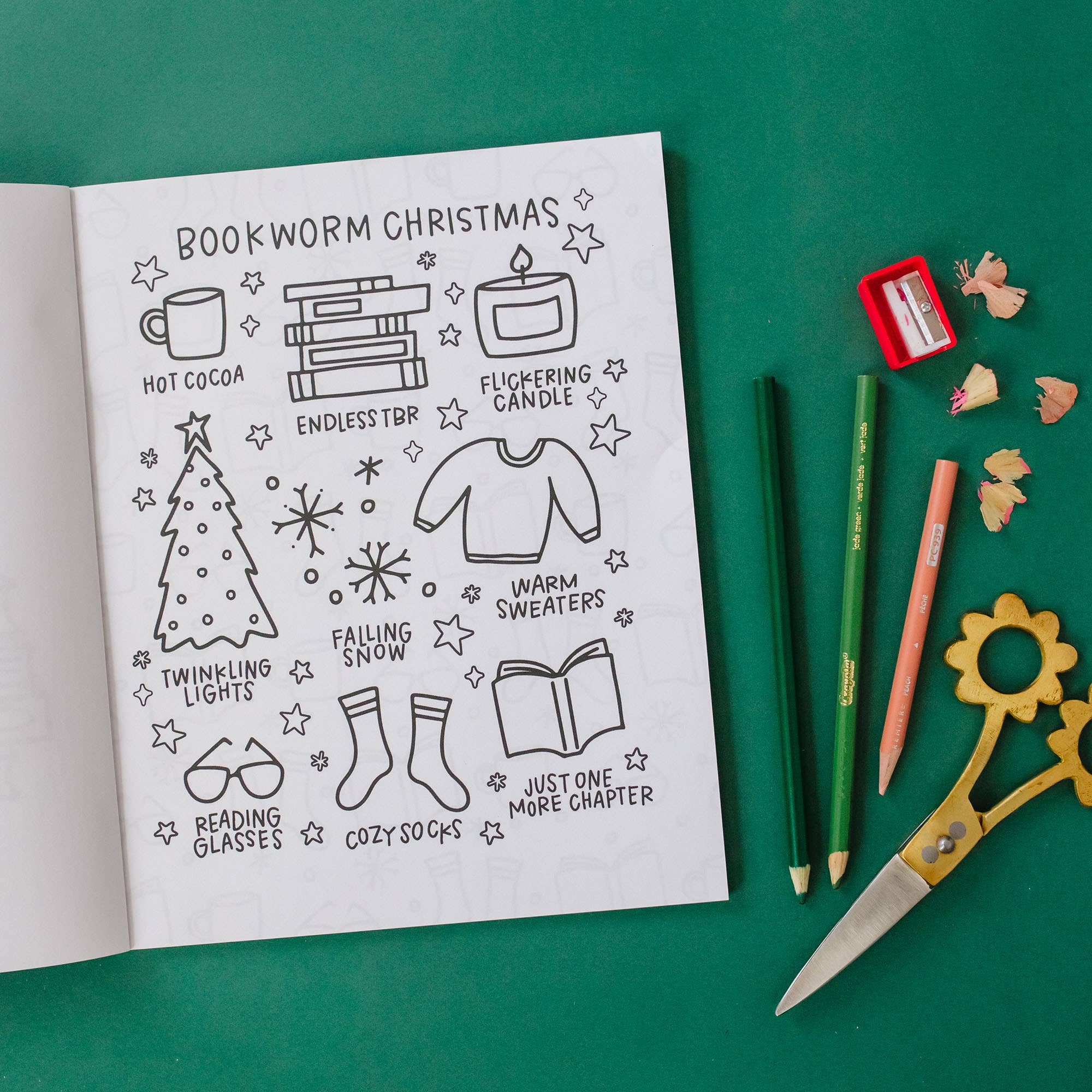 Merry Bookmas Holiday Coloring Book BookGeek