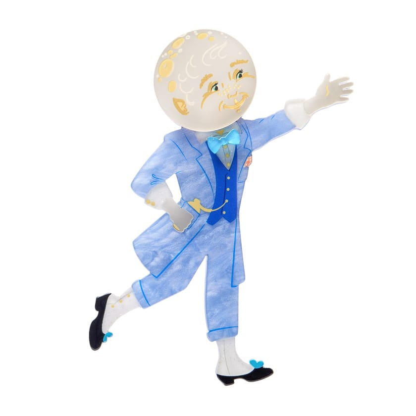 Moonface Brooch BookGeek