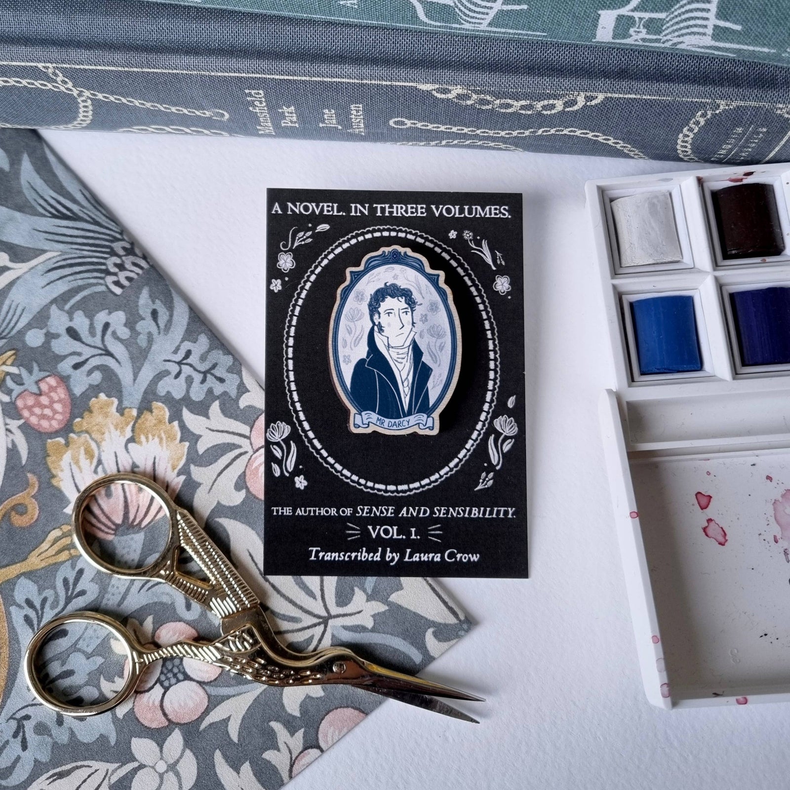 Mr Darcy Jane Austen Wooden Pin BookGeek