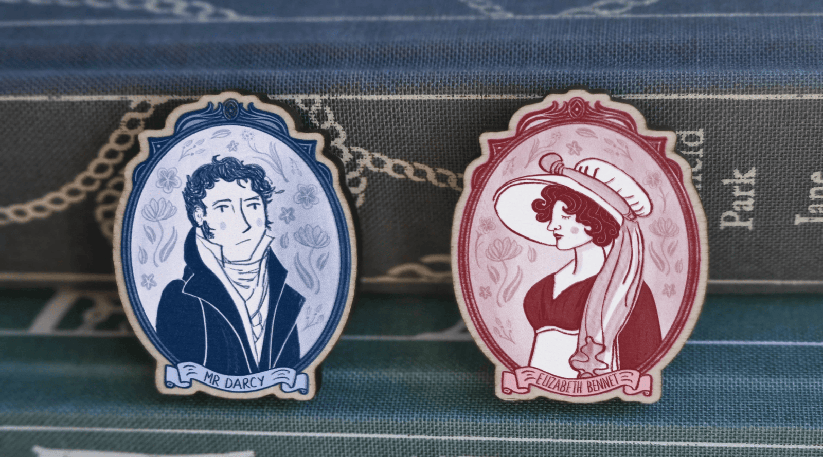 Mr Darcy Jane Austen Wooden Pin BookGeek