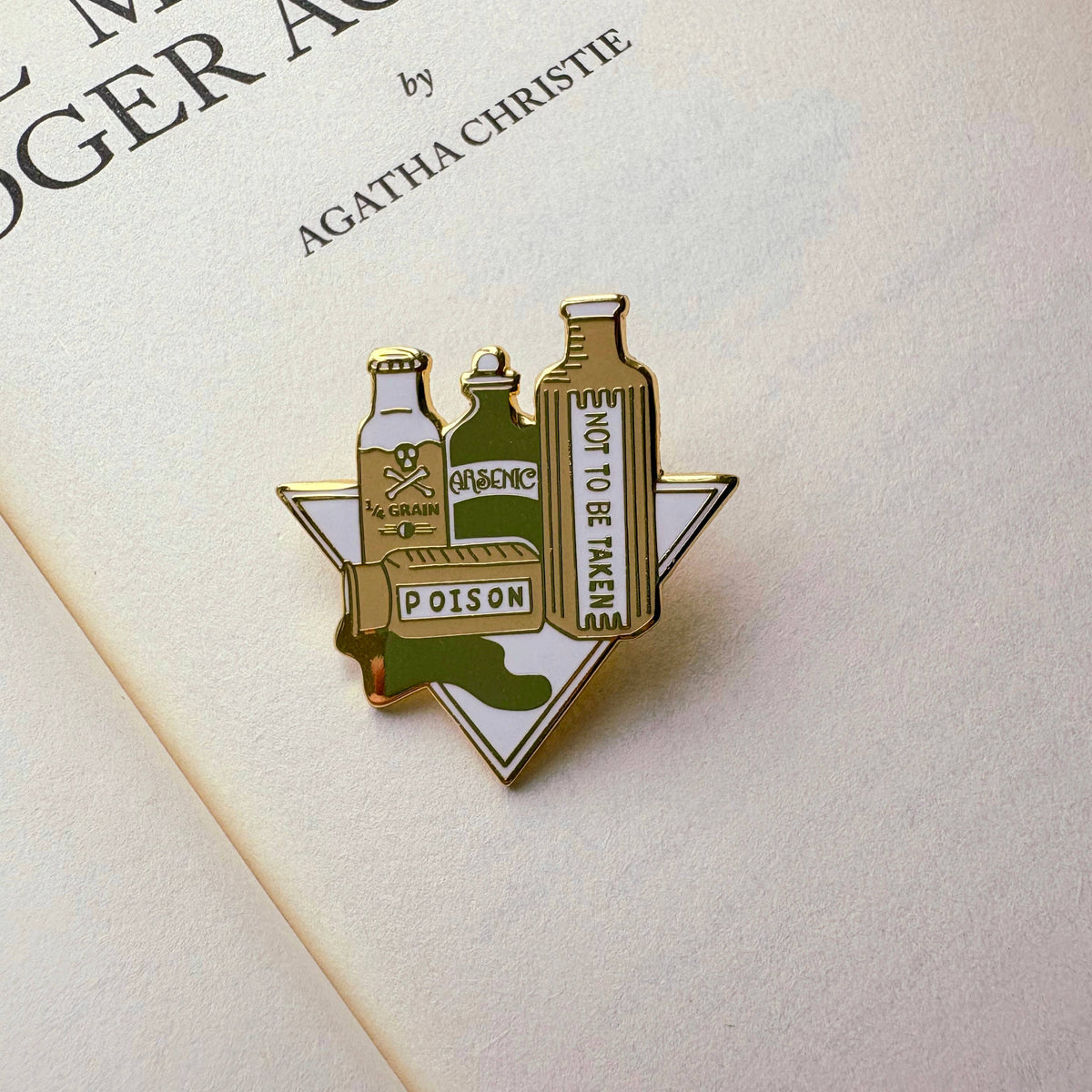 Murder Mystery Enamel Pin 'Poison Bottles' BookGeek