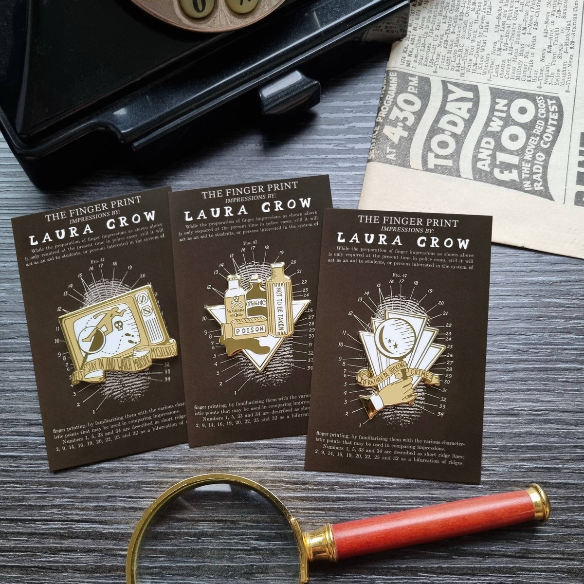 Murder Mystery Enamel Pin 'Poison Bottles' BookGeek