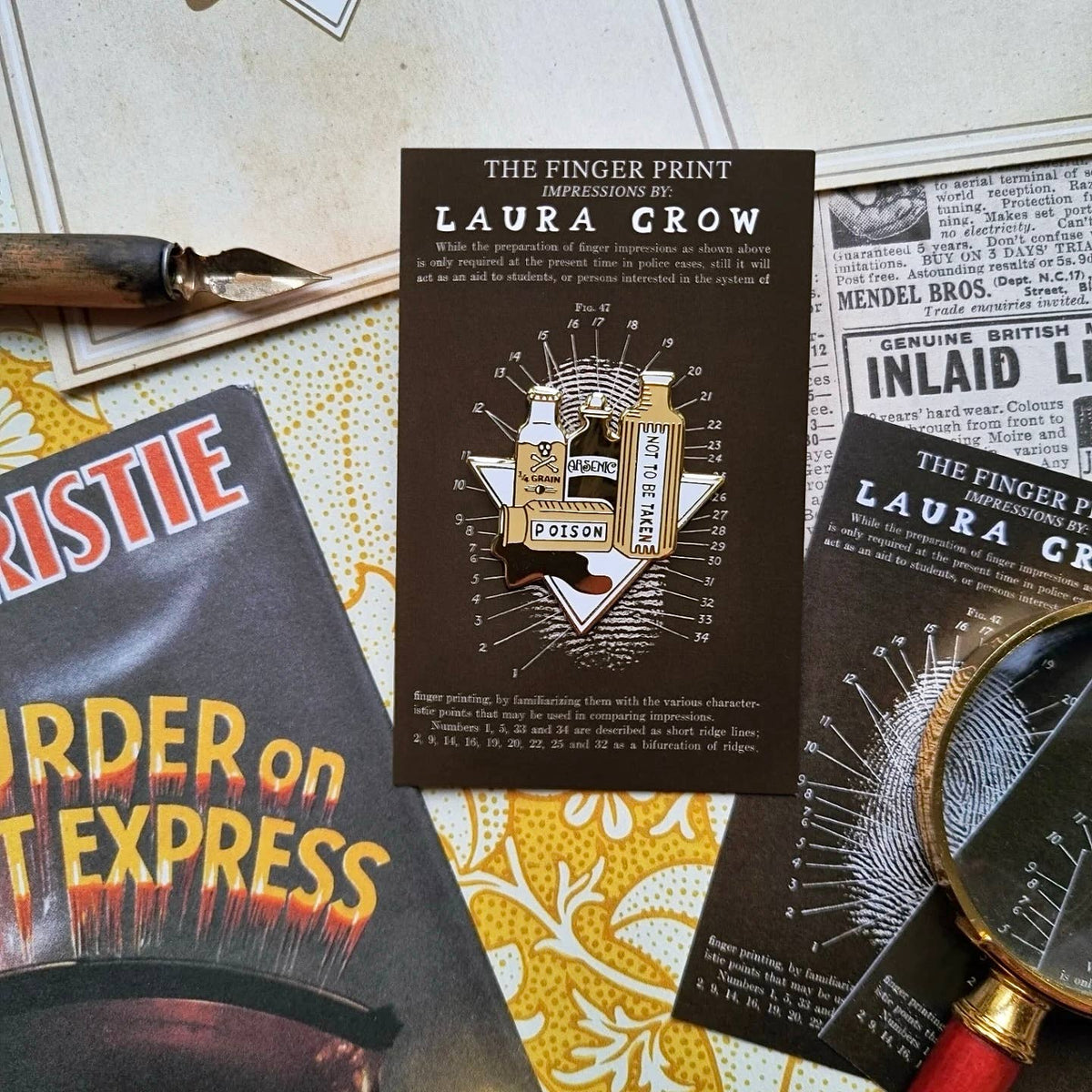 Murder Mystery Enamel Pin 'Poison Bottles' BookGeek