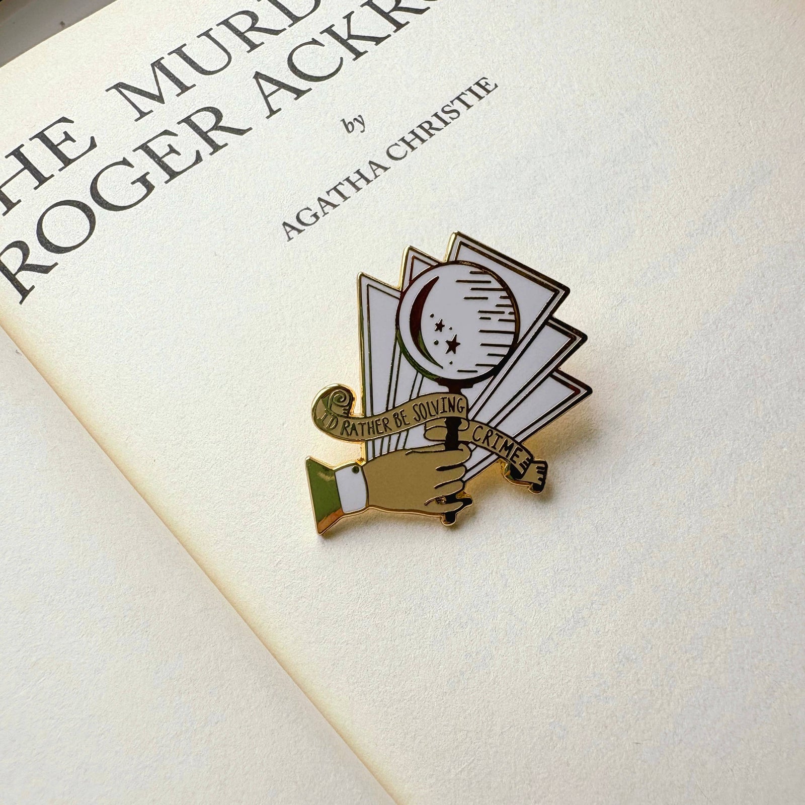 Murder Mystery Enamel Pin 'Rather Be Solving Crime' BookGeek