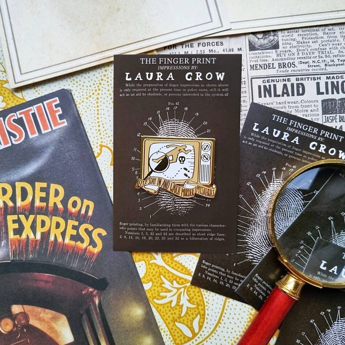 Murder Mystery Enamel Pin 'Watch Murder Mysteries' BookGeek