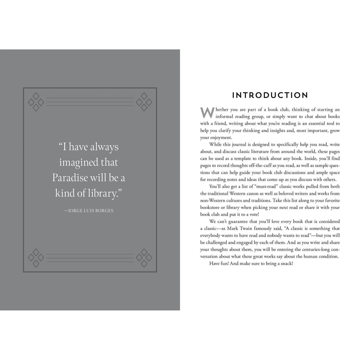 Must-Read Classics: A Book Club Journal for Bibliophiles BookGeek