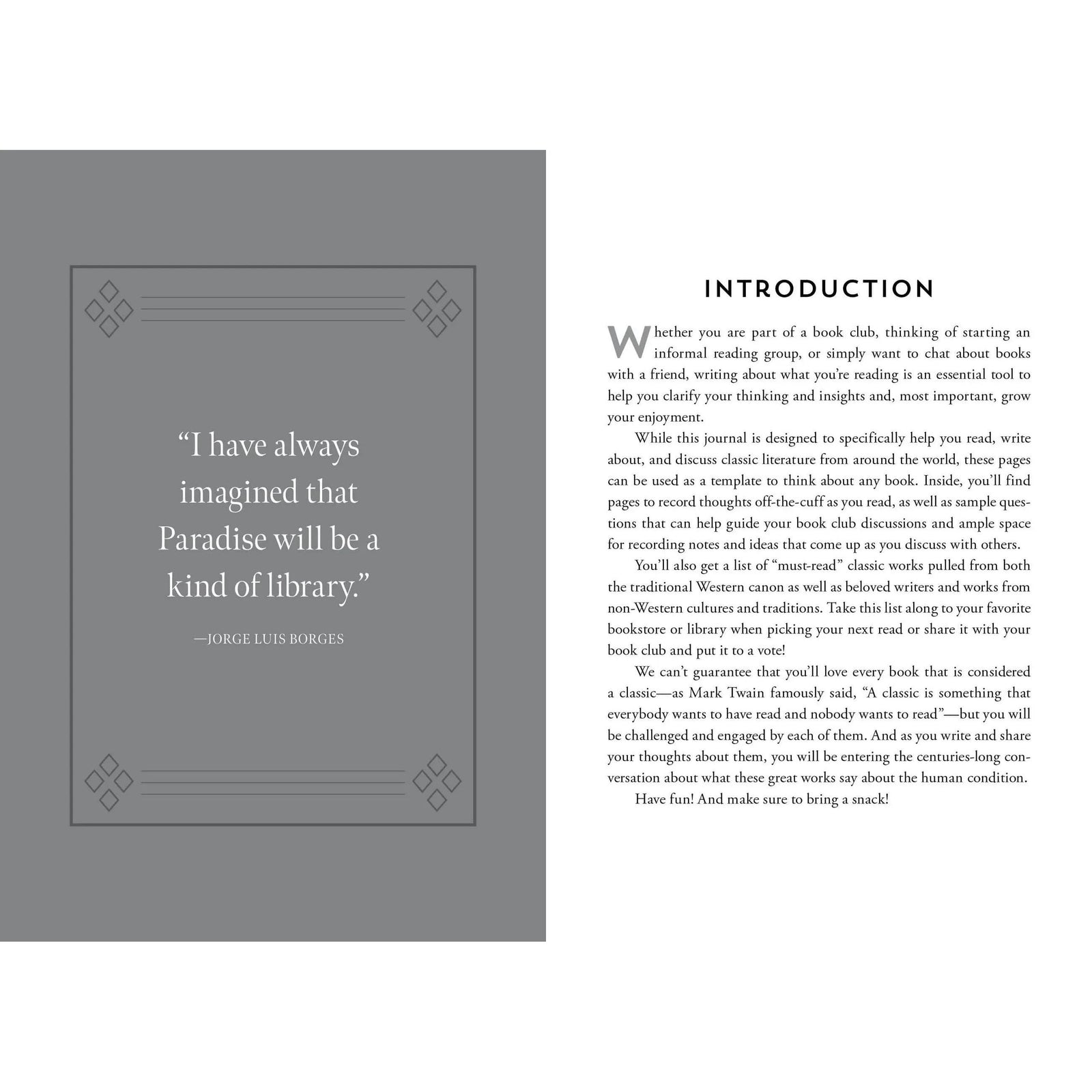 Must-Read Classics: A Book Club Journal for Bibliophiles BookGeek