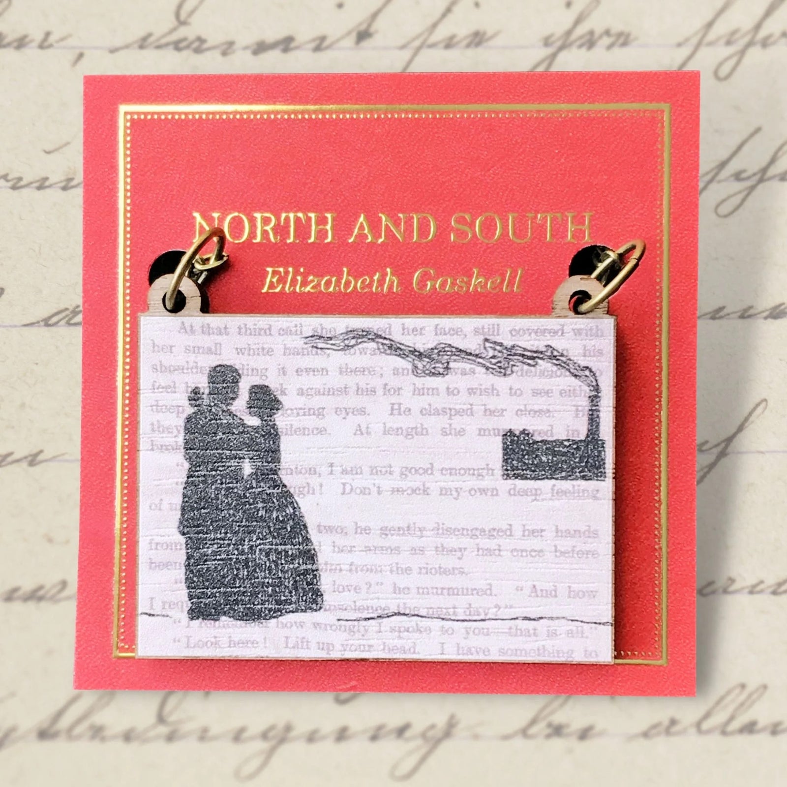 North and South Silhouette Necklace BookGeek