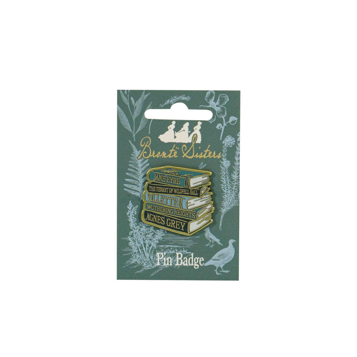 Pin Badge Bronte Sisters Book Stack BookGeek