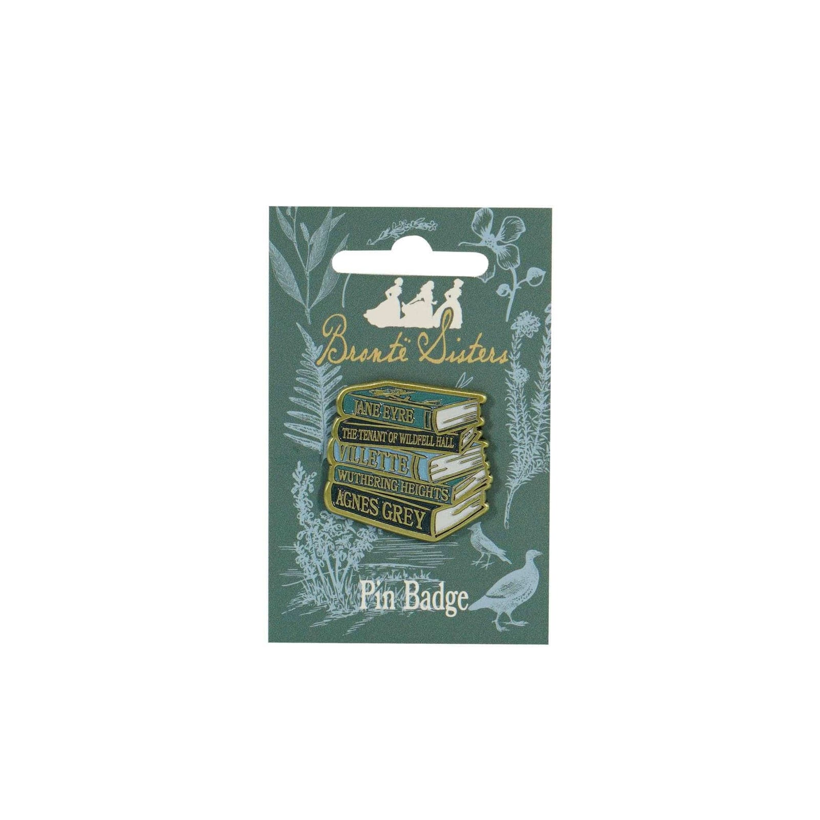 Pin Badge Bronte Sisters Book Stack BookGeek