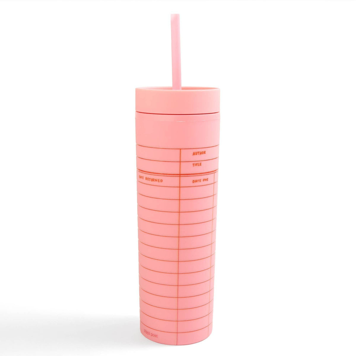 Pink Library Card 16oz Tumbler BookGeek