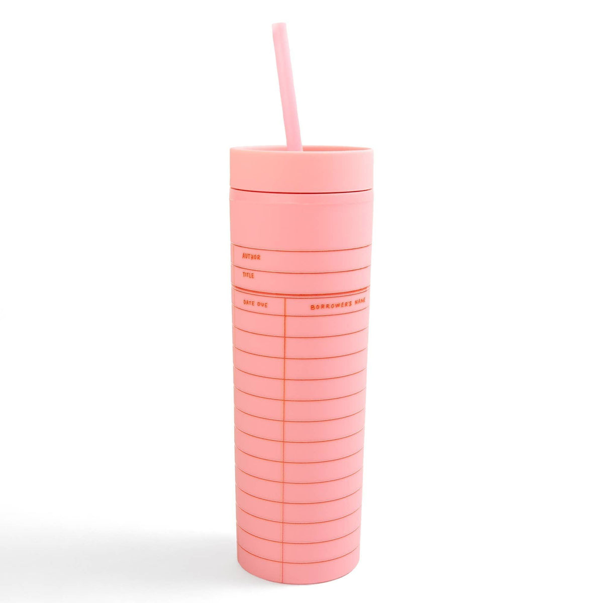 Pink Library Card 16oz Tumbler BookGeek