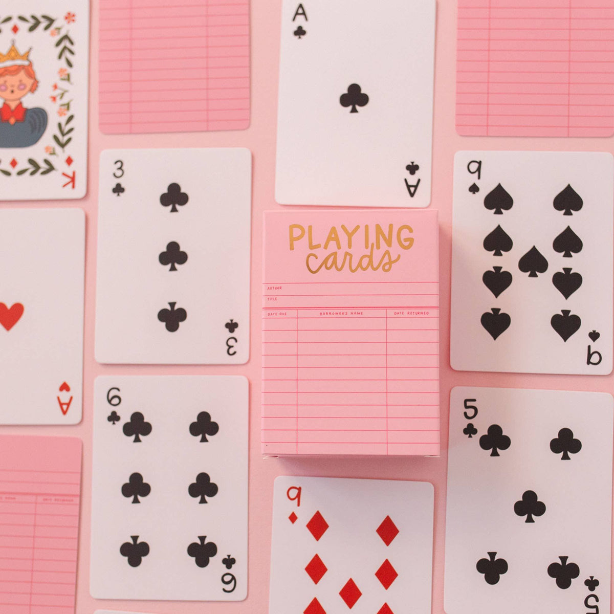 Pink Library Card Deck Of Playing Cards BookGeek