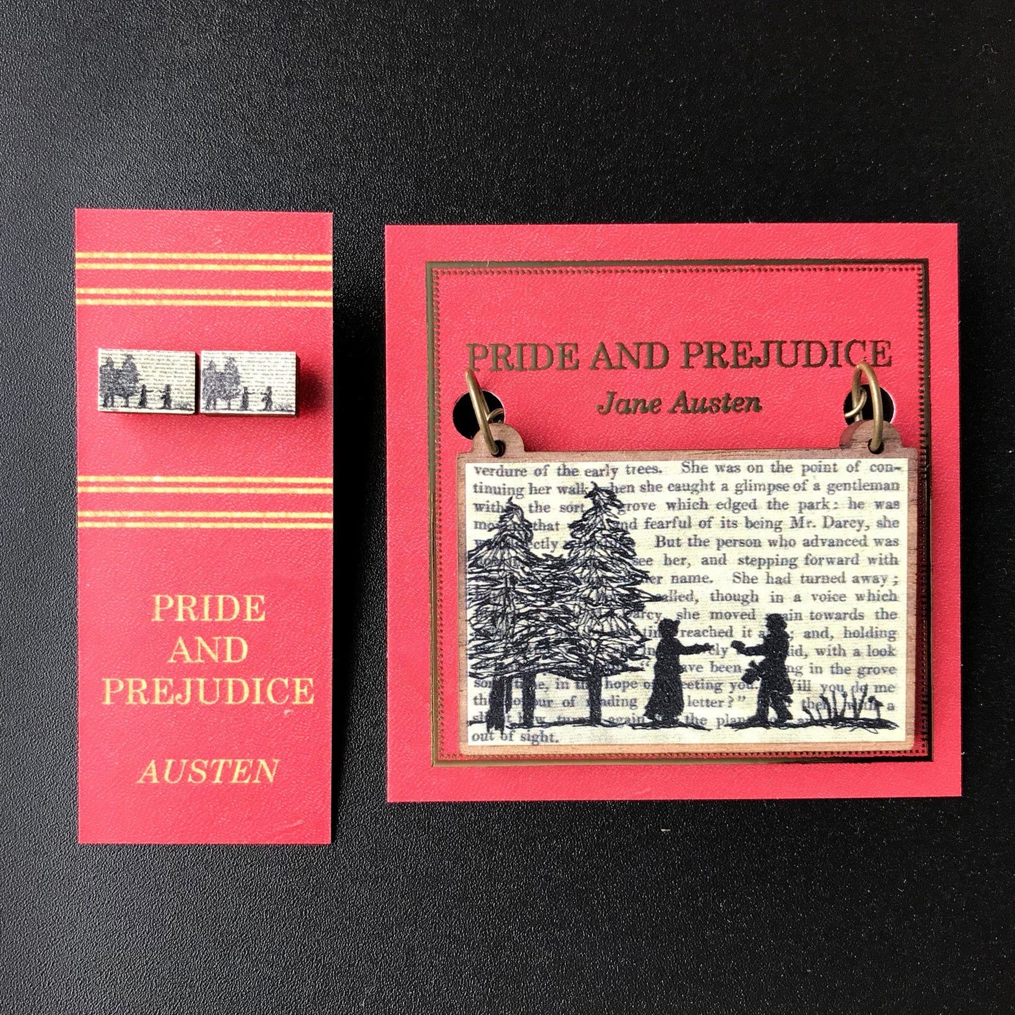 Pride and Prejudice Silhouette Stud Earrings BookGeek