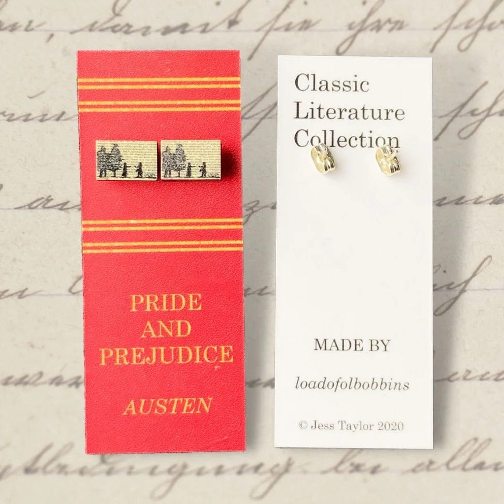 Pride and Prejudice Silhouette Stud Earrings BookGeek
