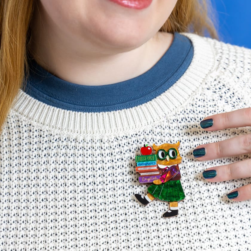 Professor Hootsworth Brooch BookGeek