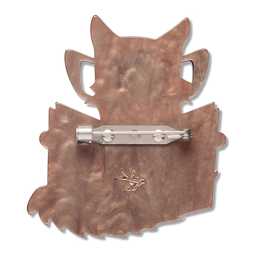 Puss in Books Brooch BookGeek