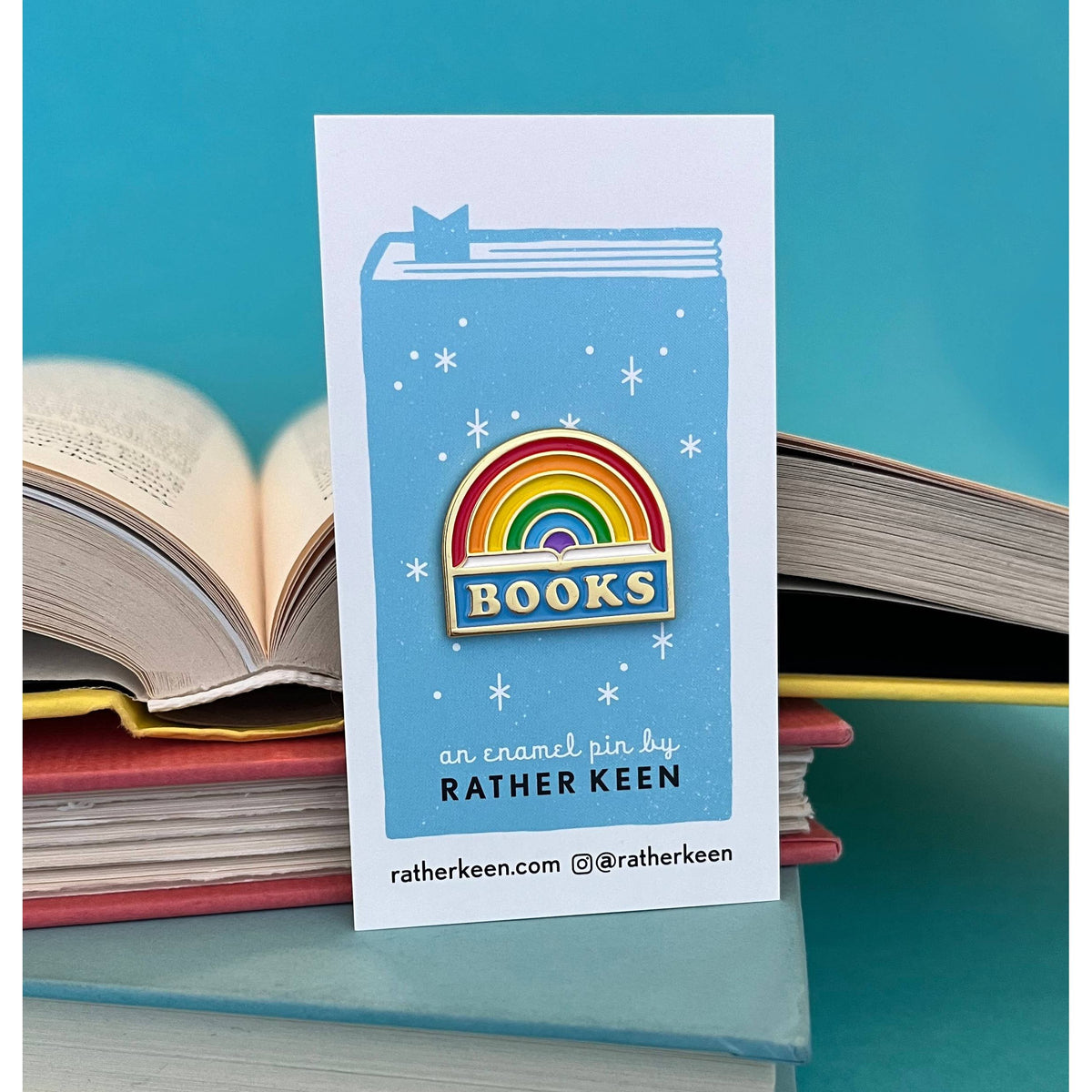 Rainbow Book Enamel Pin BookGeek