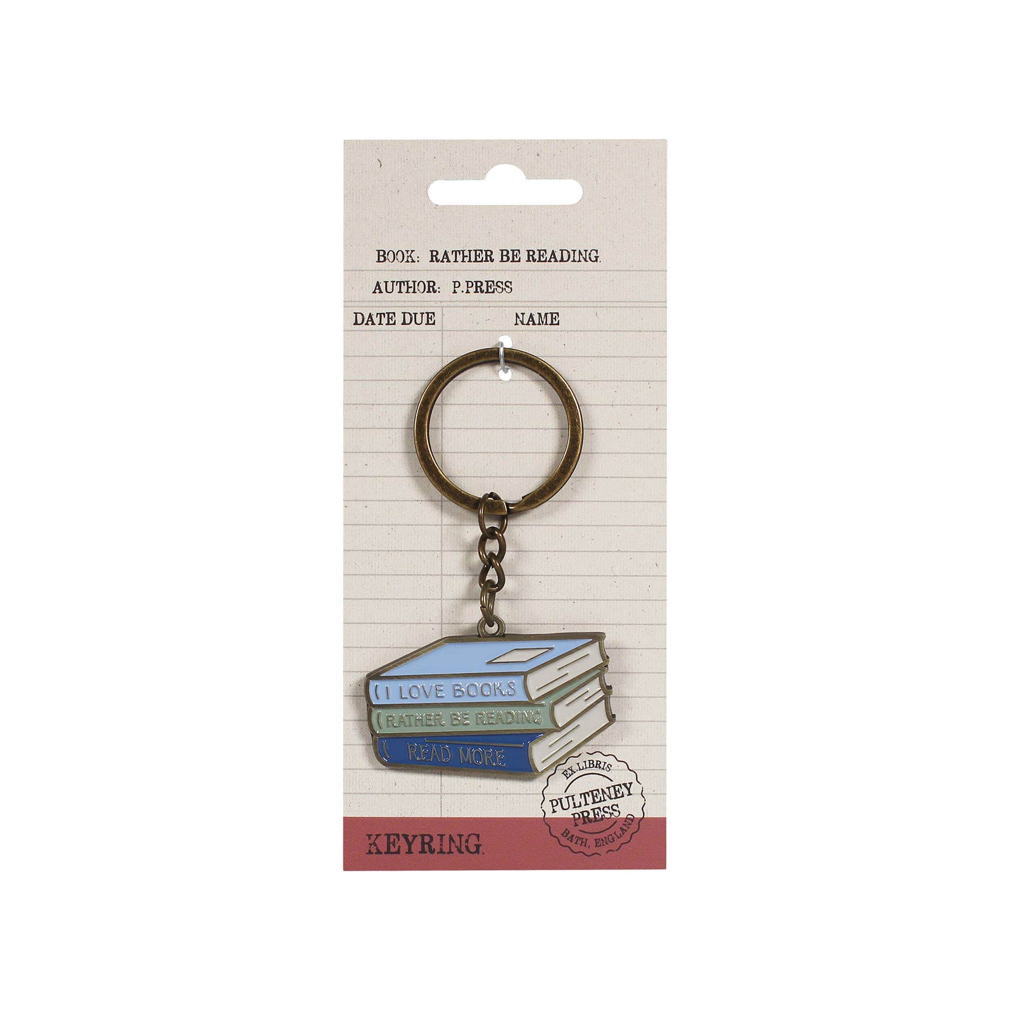 Rather Be Reading Metal Keyring BookGeek