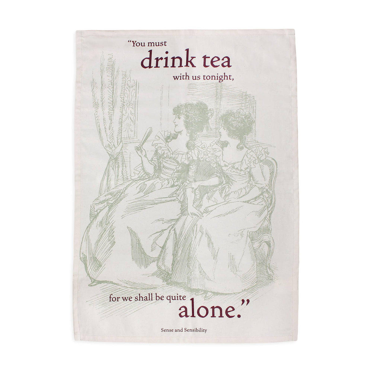 Recycled Cotton Tea Towel Dish Cloth Jane Austen Sense BookGeek