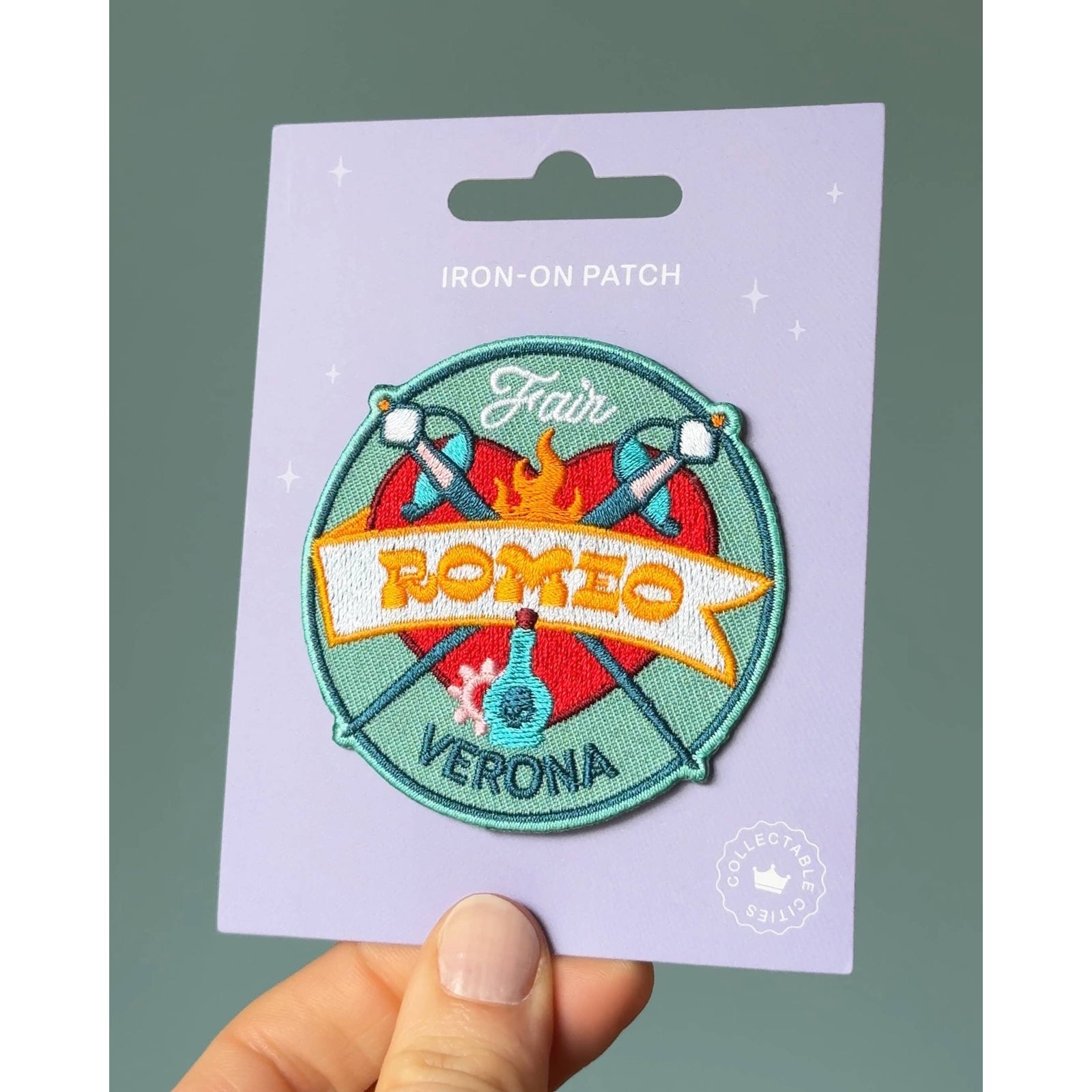 Romeo embroidered, iron-on patch - Shakespeare, Romantic BookGeek