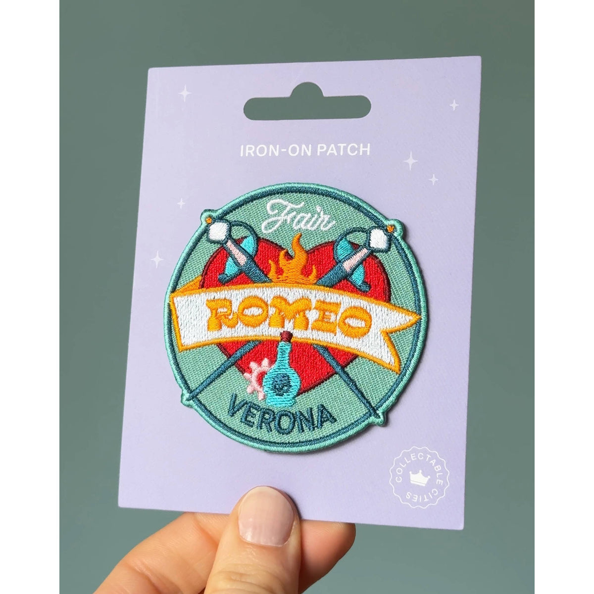 Romeo embroidered, iron-on patch - Shakespeare, Romantic BookGeek