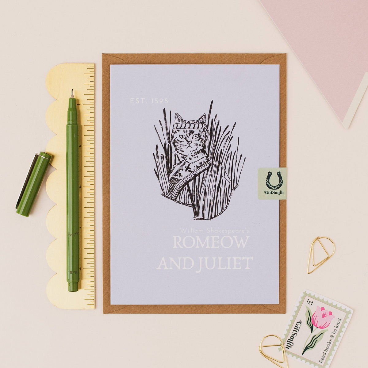 Romeow and Juliet Cat Lover Greetings Card BookGeek