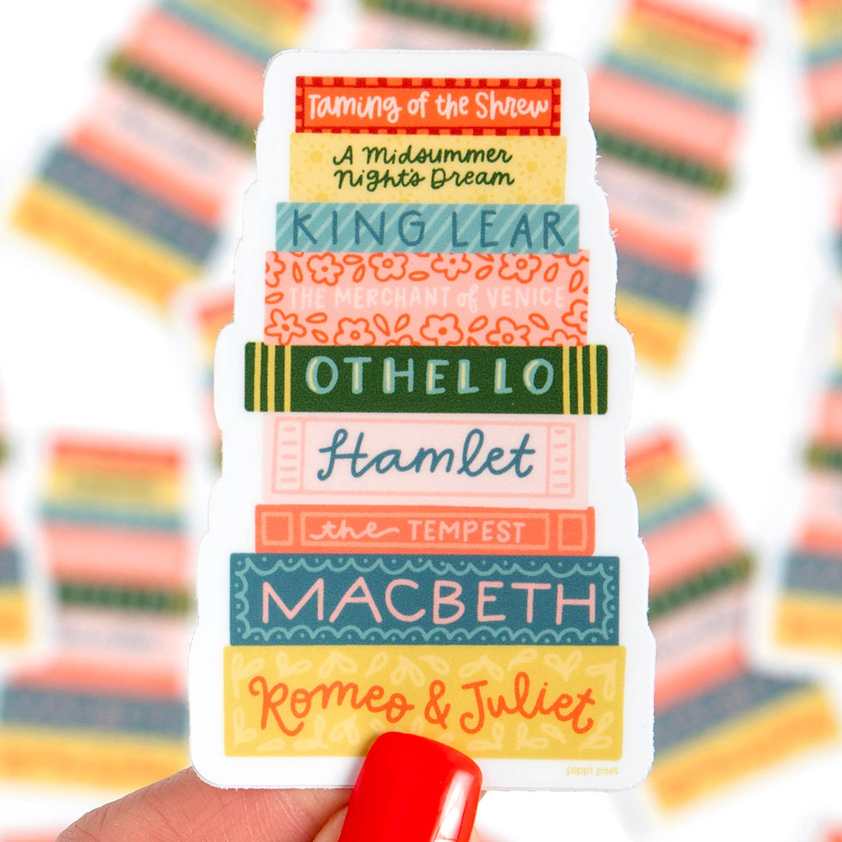 Shakespeare Book Stack Decal Sticker BookGeek