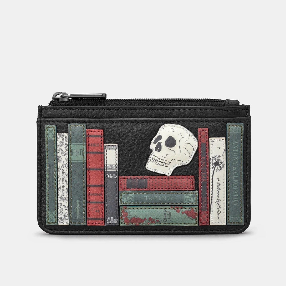 Shakespeare Bookworm Black Leather Card Holder BookGeek