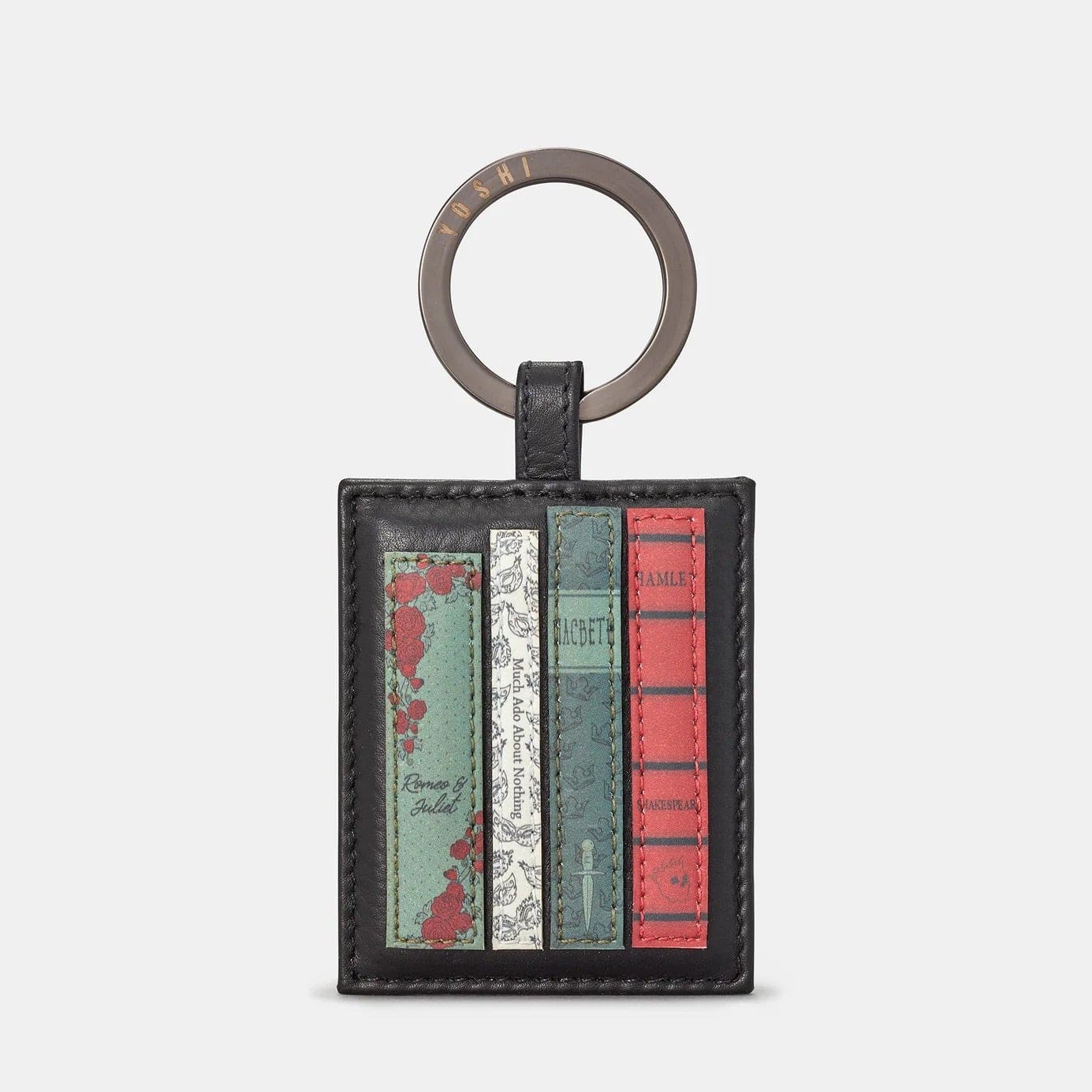 Shakespeare Bookworm Black Leather Keyring BookGeek