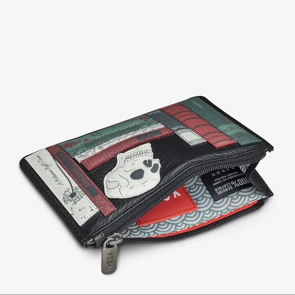 Shakespeare Bookworm Black Leather Zip Top Purse BookGeek