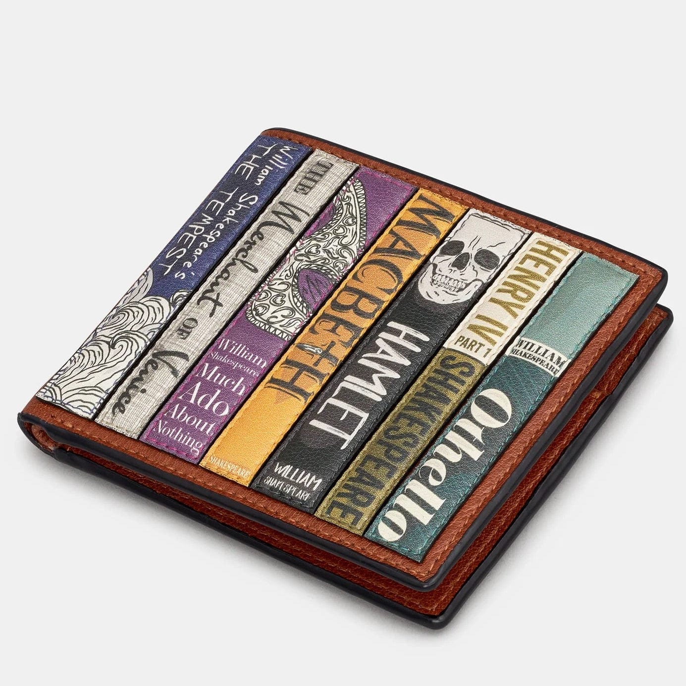 Shakespeare Bookworm Brown Leather Wallet BookGeek