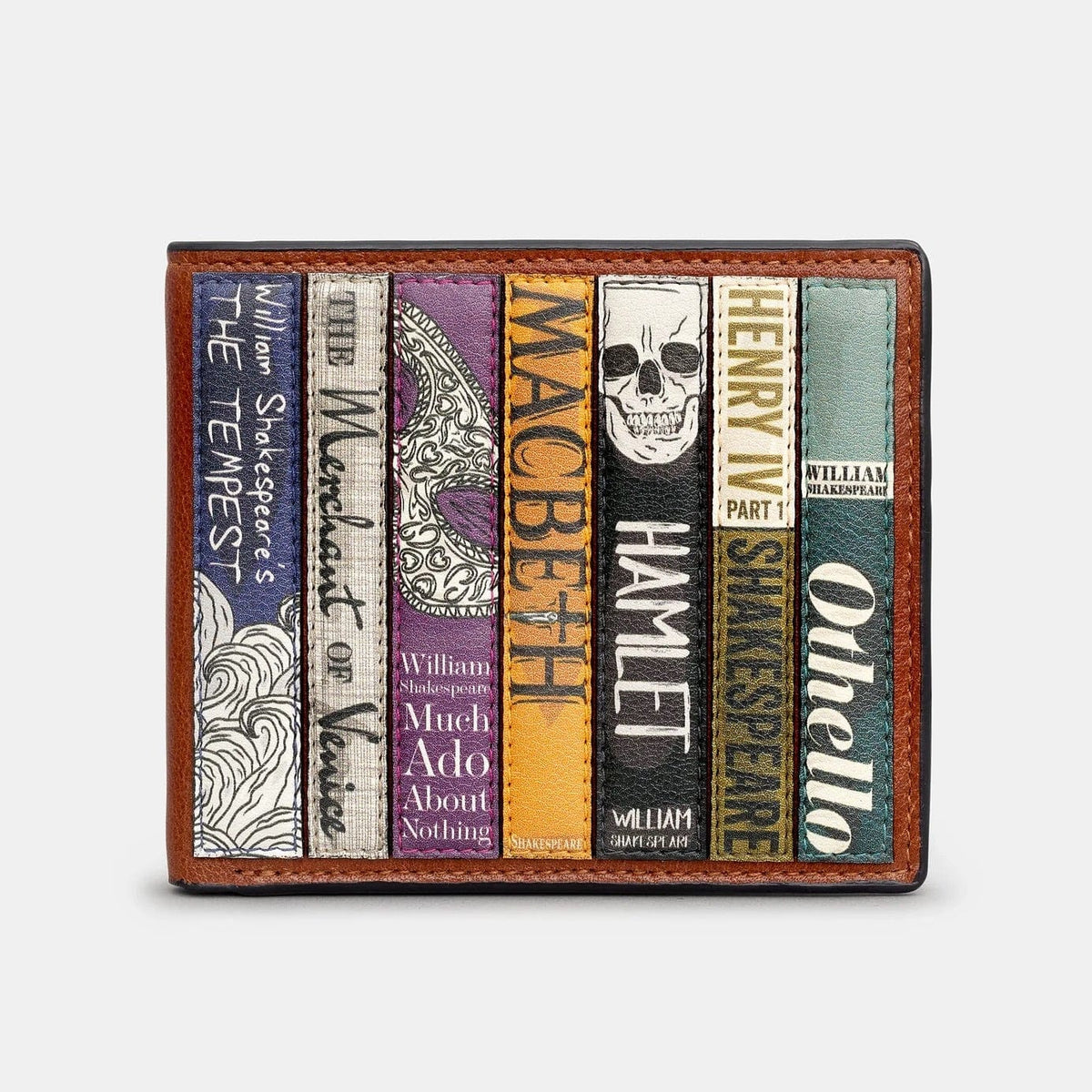 Shakespeare Bookworm Brown Leather Wallet BookGeek