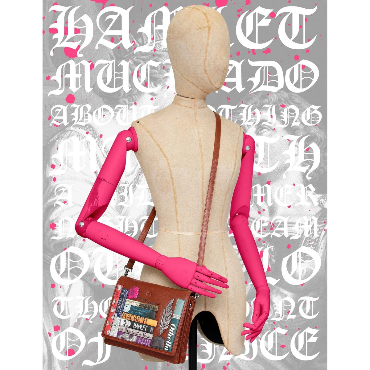 Shakespeare Bookworm Leather Flap Over Cross Body Bag BookGeek