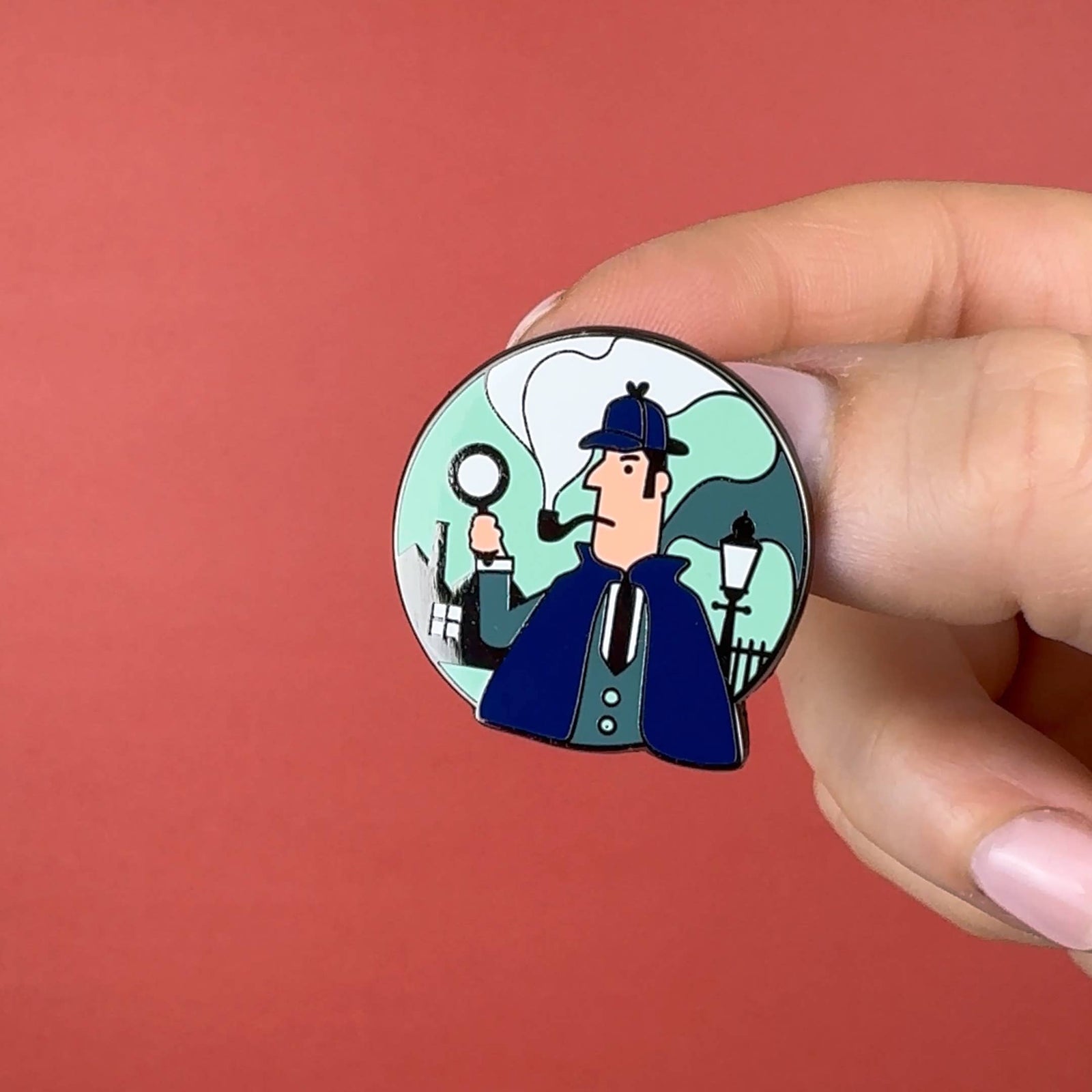 Sherlock Holmes Enamel Pin BookGeek
