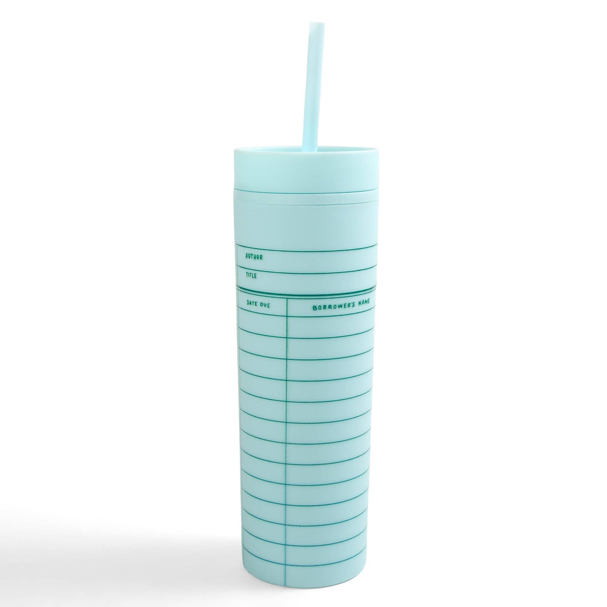 Sky Blue Library Card 16oz Tumbler BookGeek