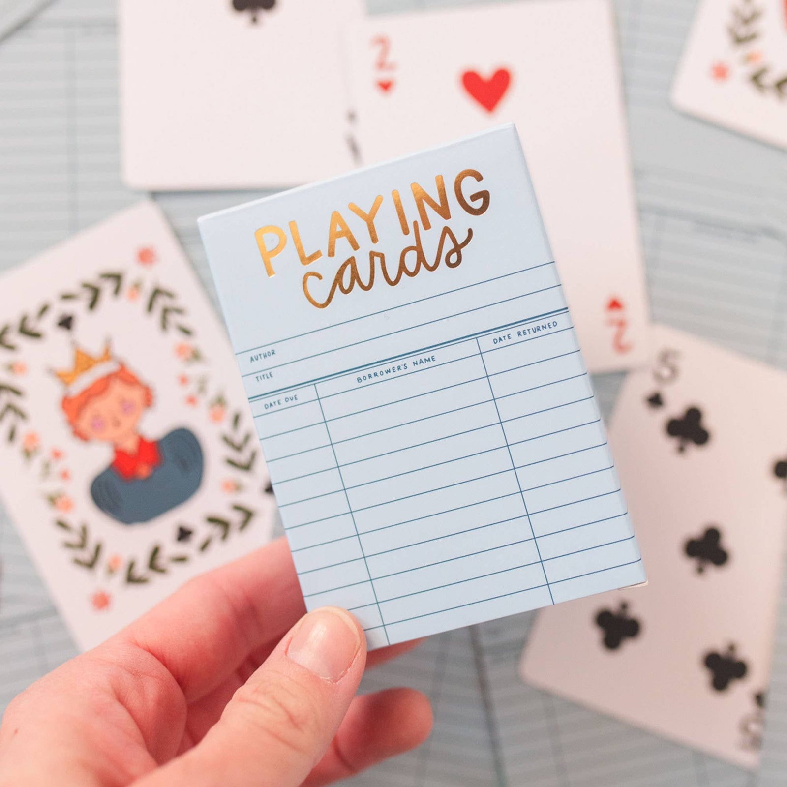 Sky Blue Library Card Deck Of Playing Cards BookGeek