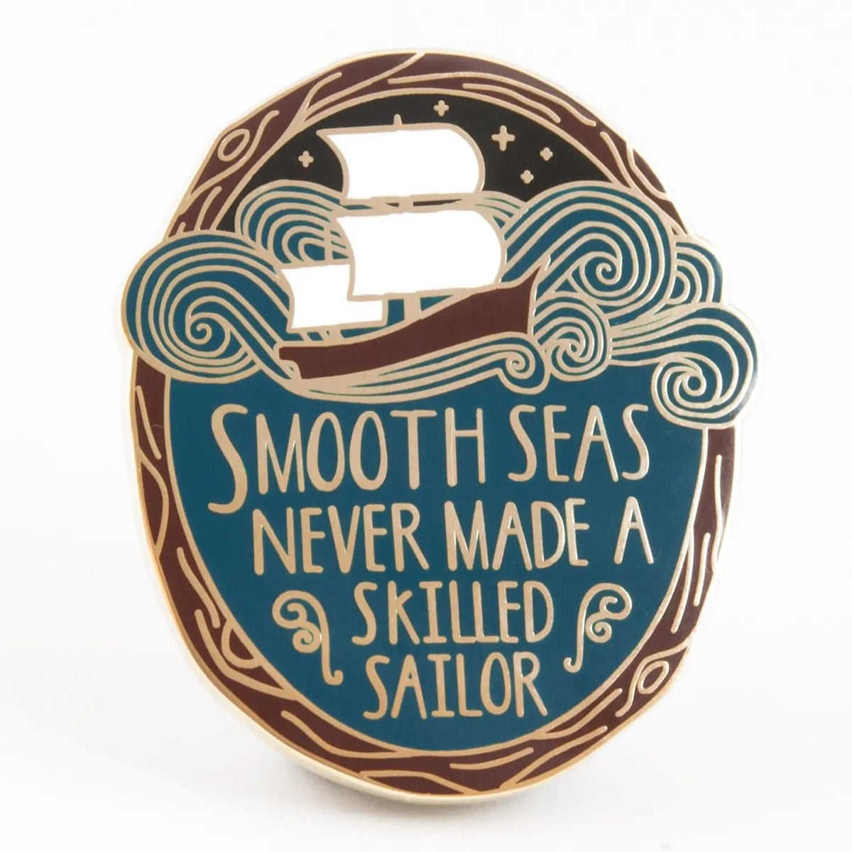 Smooth Seas Enamel Pin BookGeek