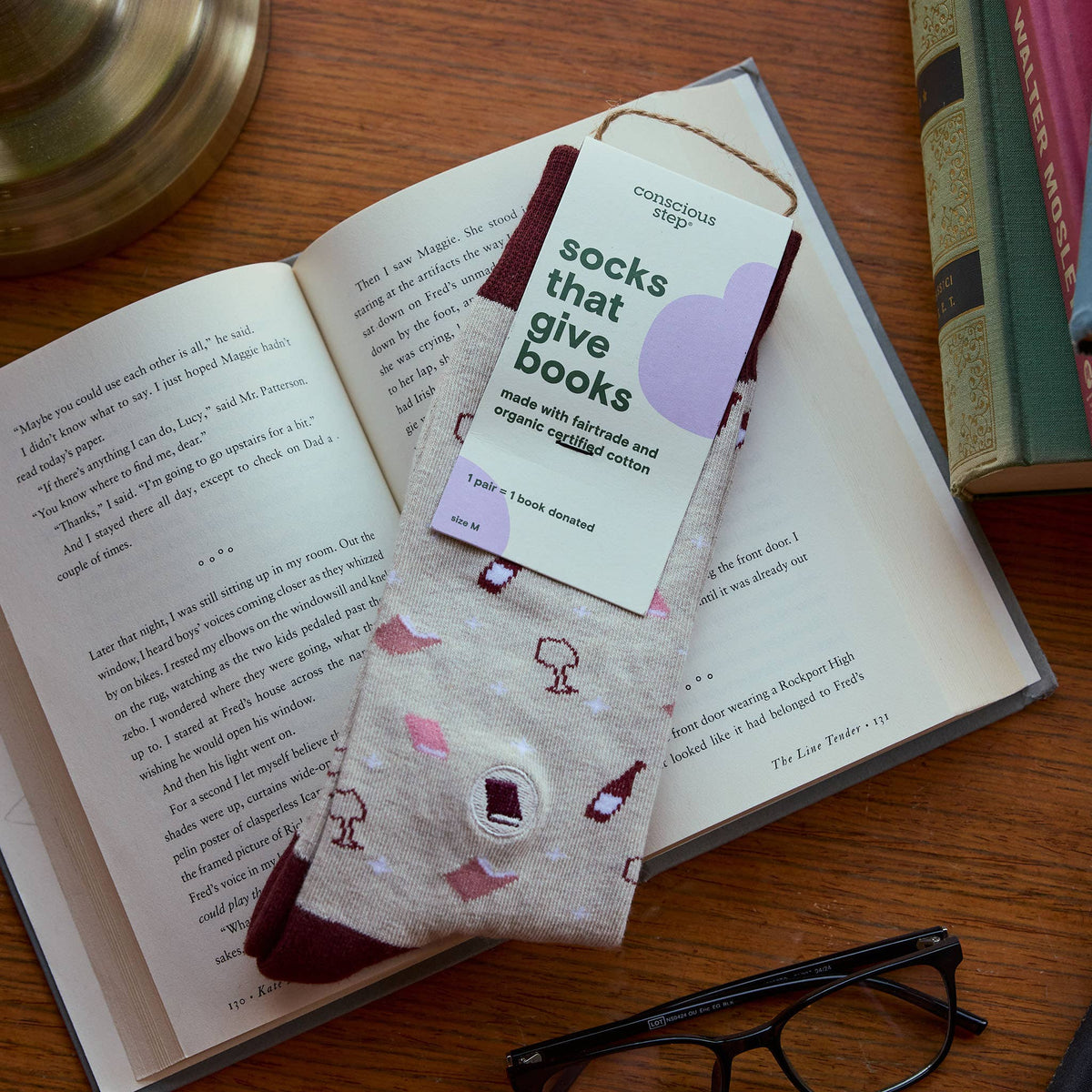 Socks that Give Books | Books and Wine - Gifts for Readers BookGeek