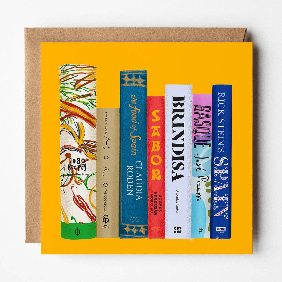 Spanish Cookbooks - blank greetings card BookGeek