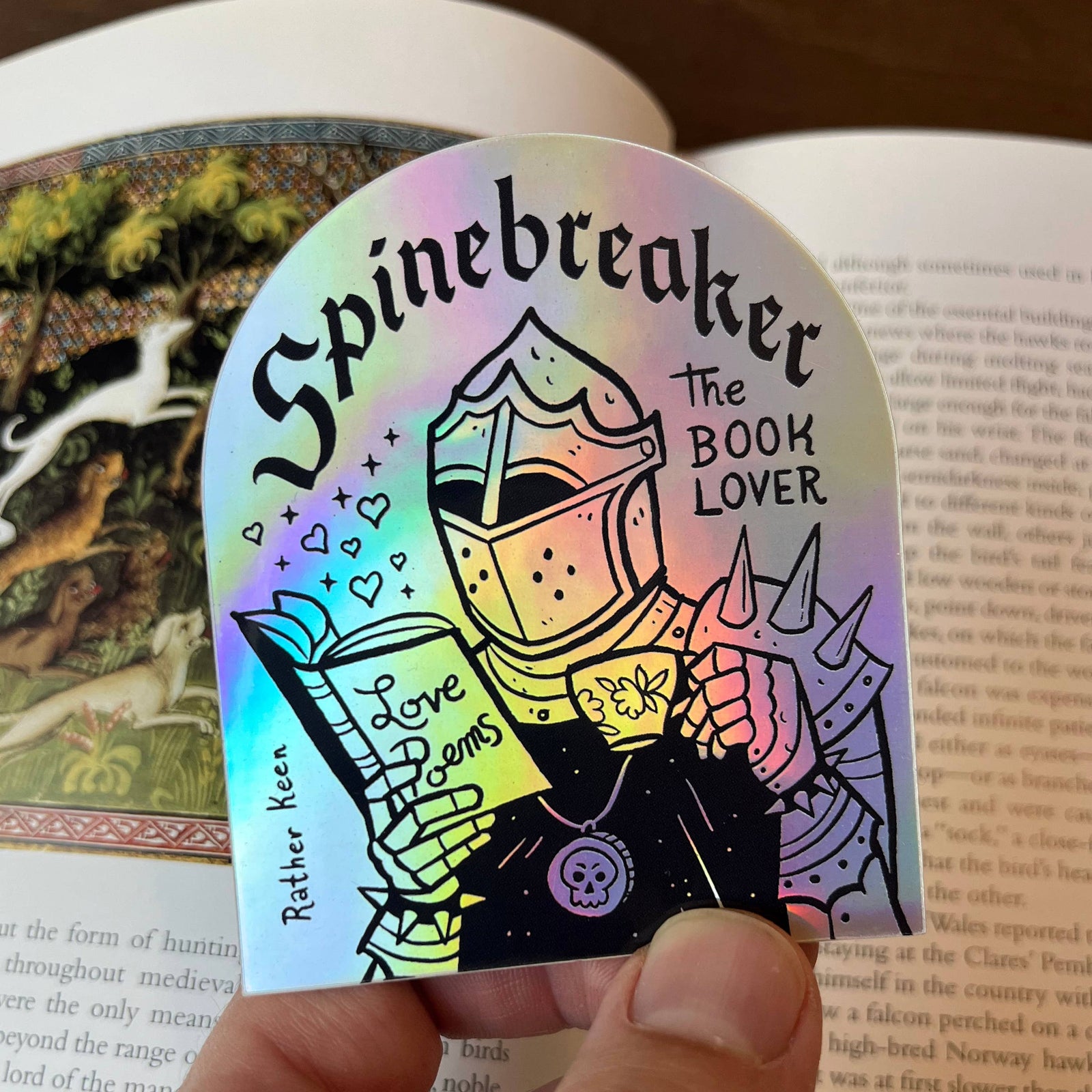 Spinebreaker vinyl sticker - Fantasy Bookish Adventurer BookGeek