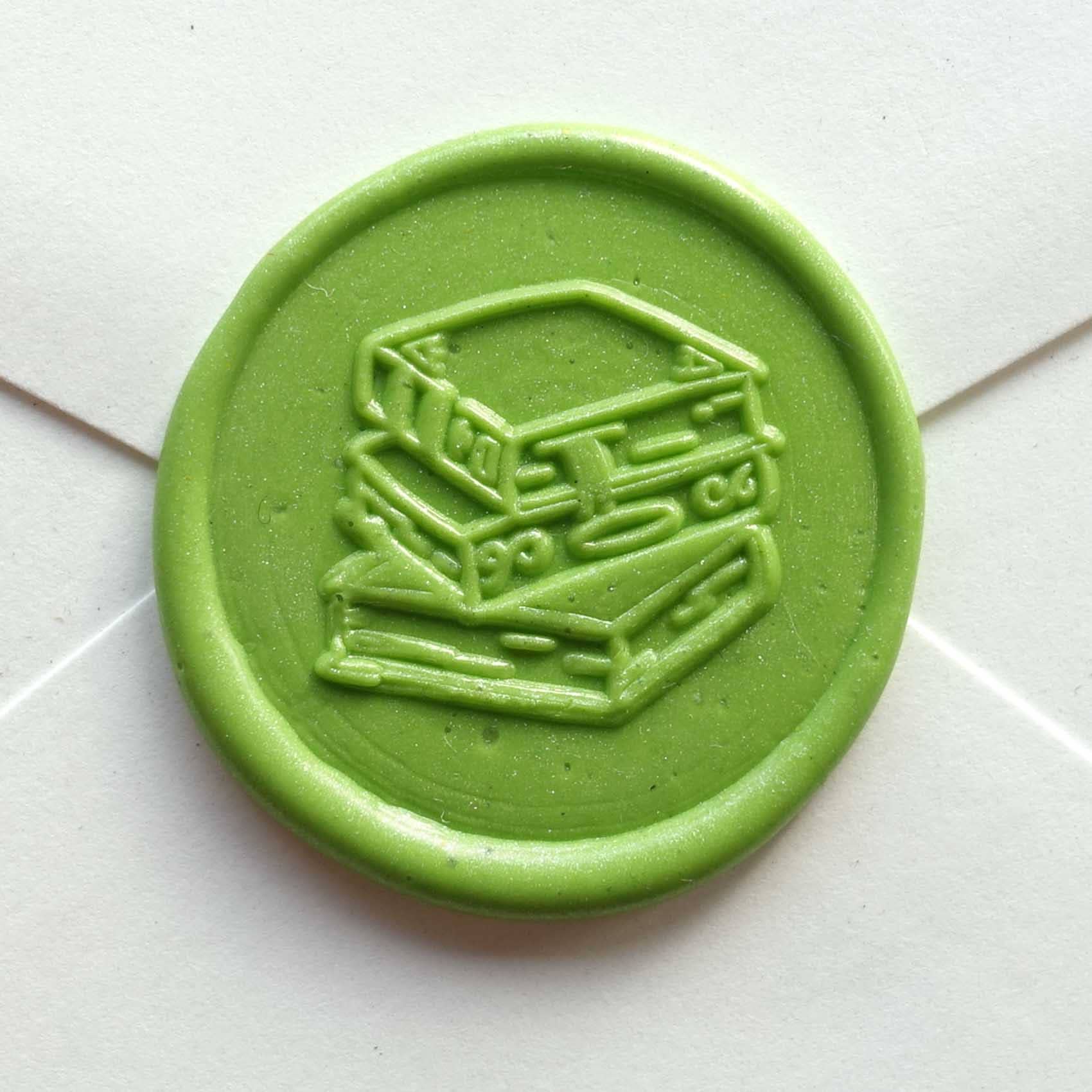 Stack of Books Wax Seal Stamp , Wax Seal Kit or Stamp Head BookGeek