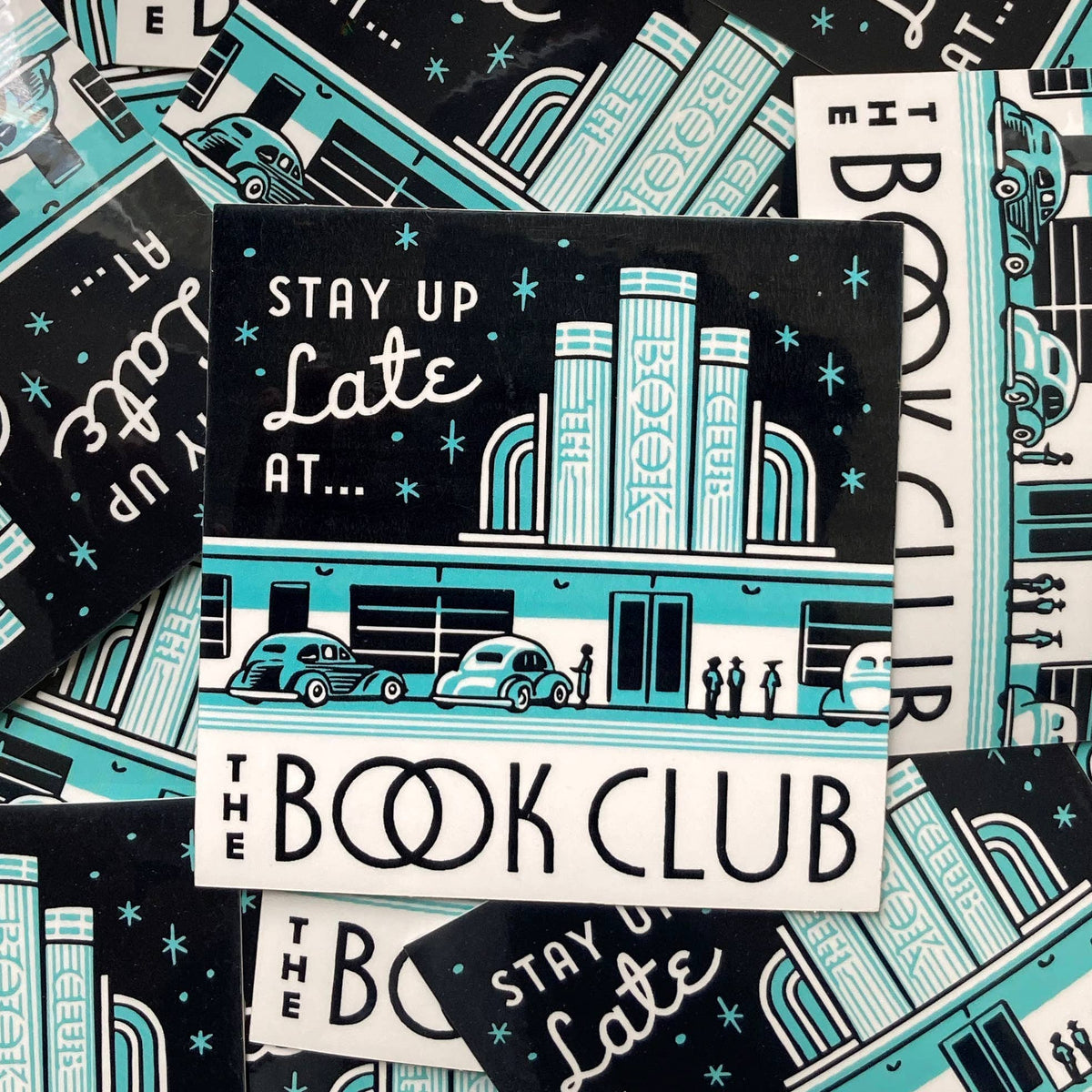 Stay Up Late at the Book Club vinyl sticker BookGeek