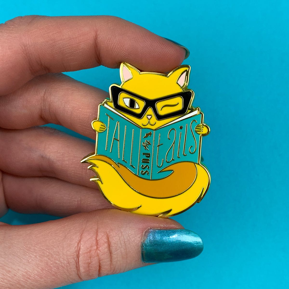 Yellow Tall Tails Enamel Pin BookGeek