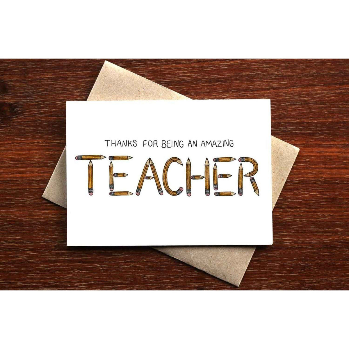 Thanks Teacher Greeting Card BookGeek