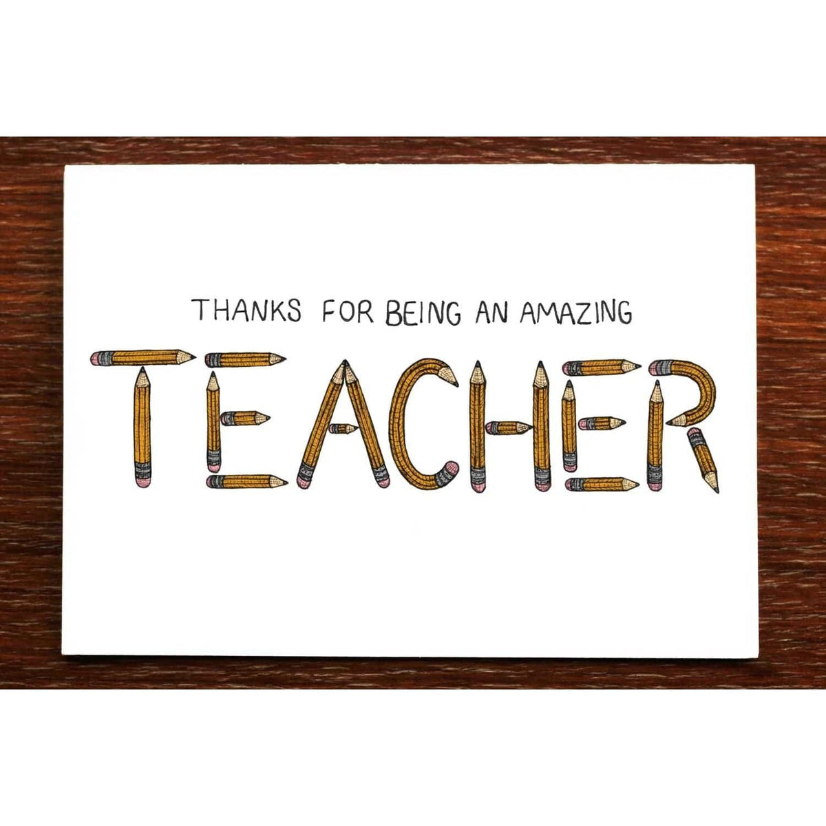 Thanks Teacher Greeting Card BookGeek