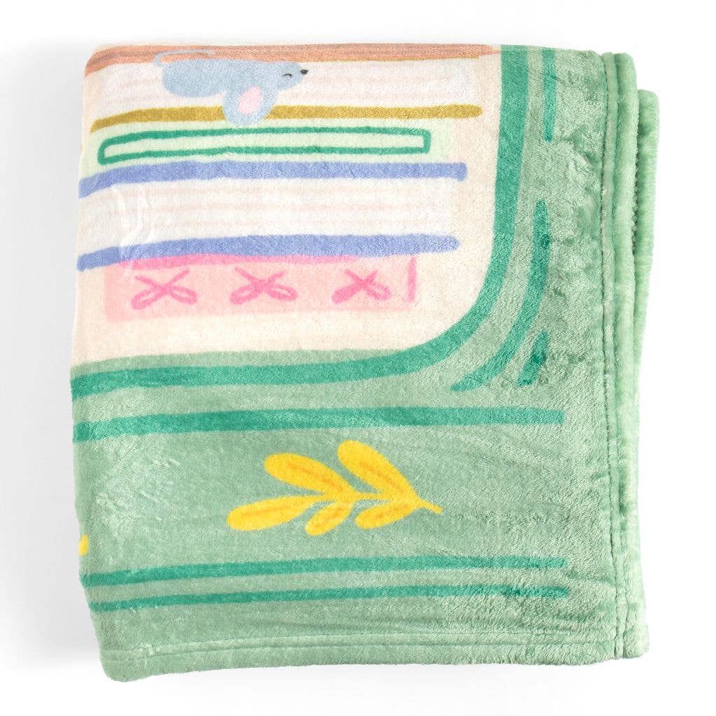 The Book Nook Reading Lover Fleece Throw Blanket BookGeek
