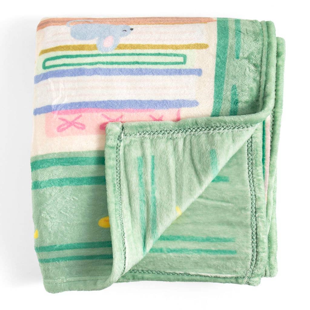 The Book Nook Reading Lover Fleece Throw Blanket BookGeek