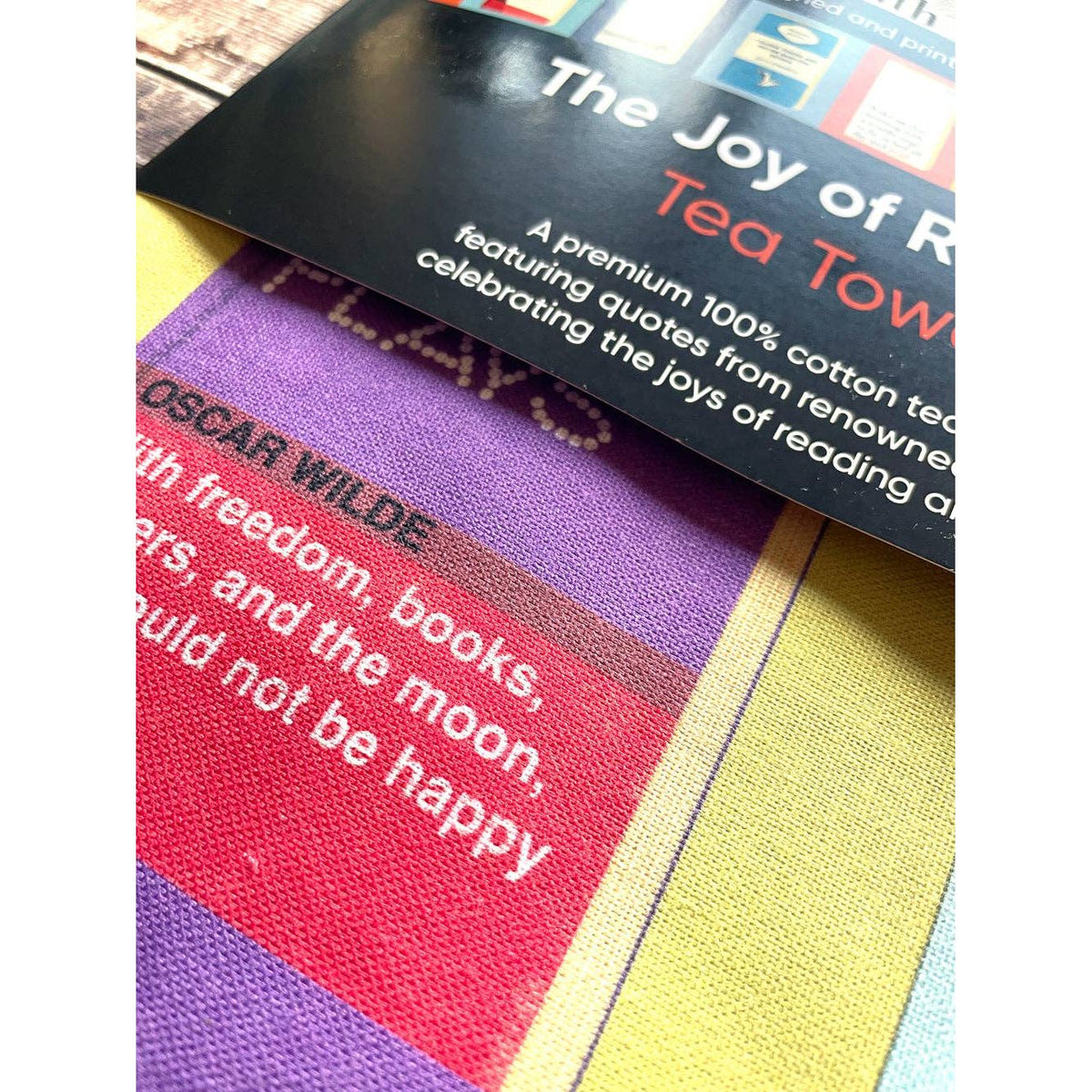 The Joy of Reading - book quote, tea towel BookGeek