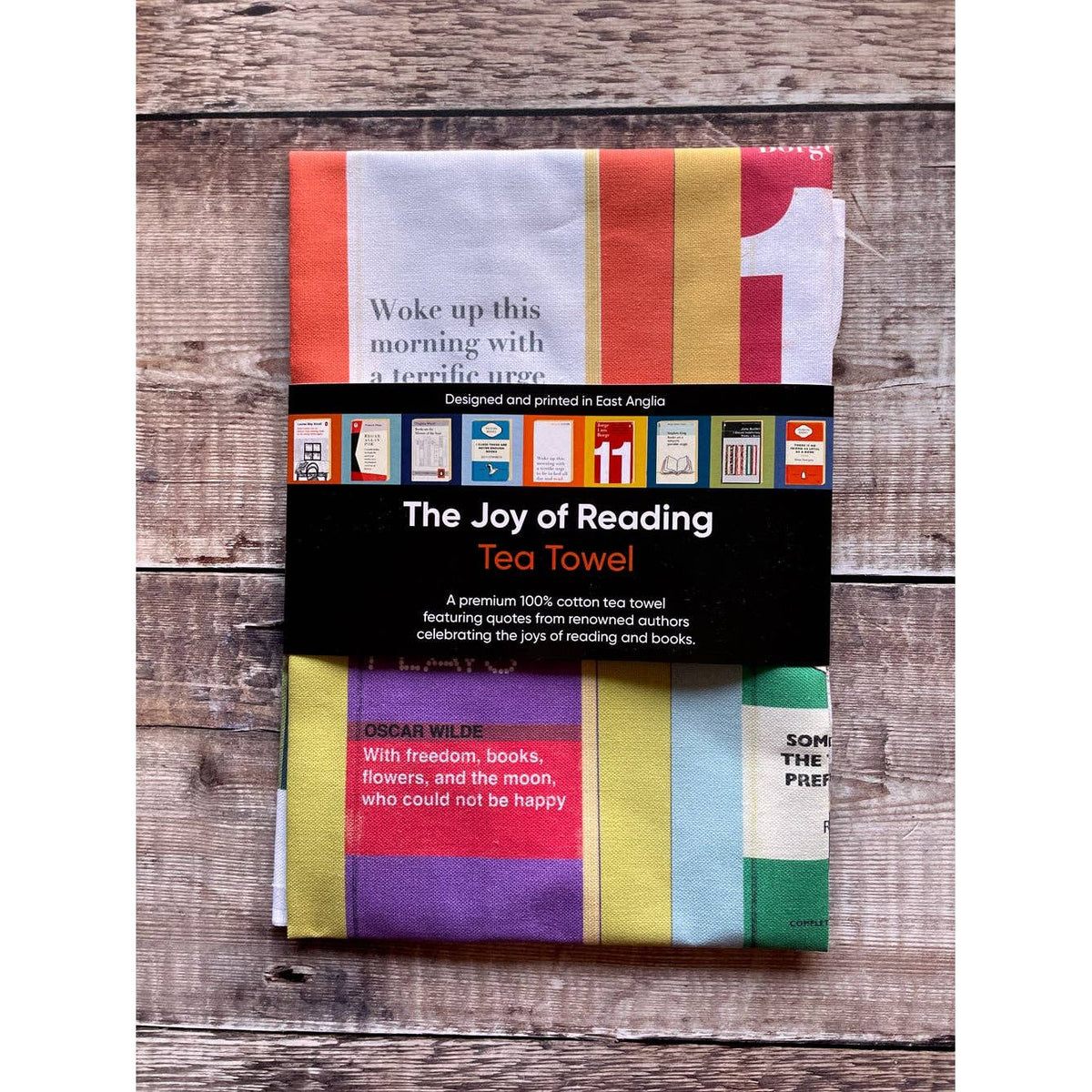 The Joy of Reading - book quote, tea towel BookGeek